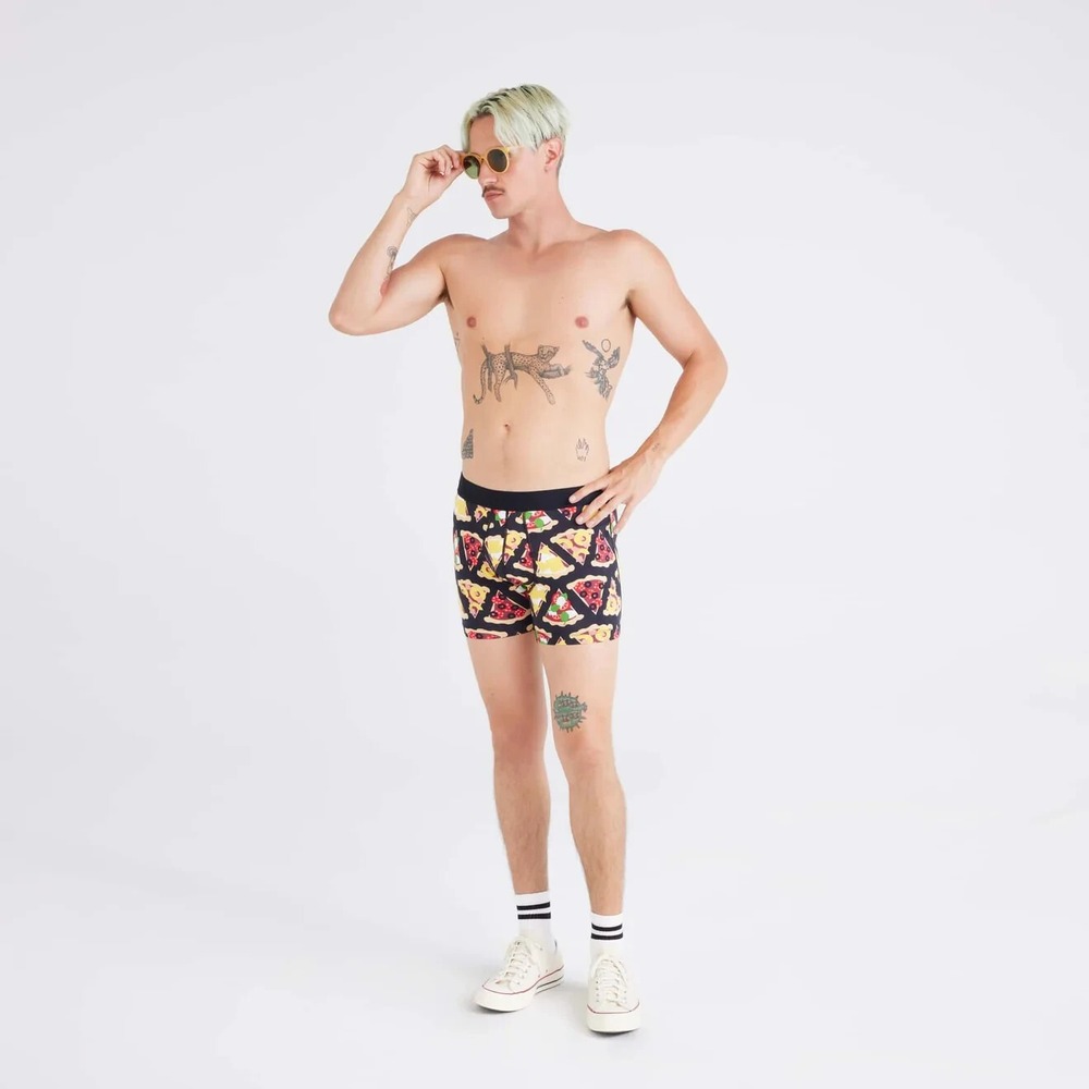 SAXX Cooling Cotton Boxer Brief 5"Men's Small NWT PIZZA Ballpark Pouch - Picture 2 of 10